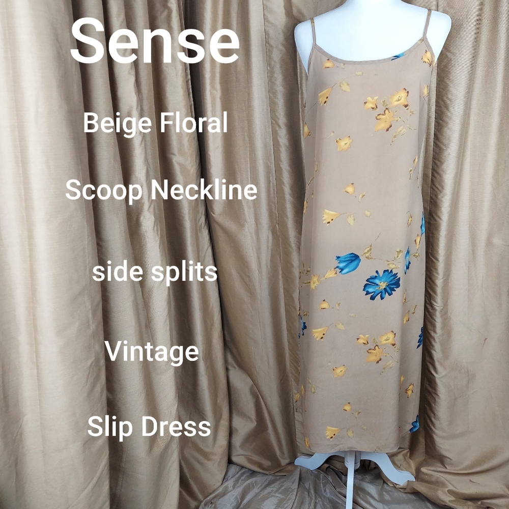 Vintage Sense beige slip dress size L